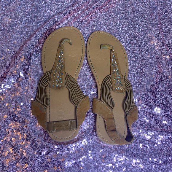 Tan Gem Sandals - Picture 1 of 1